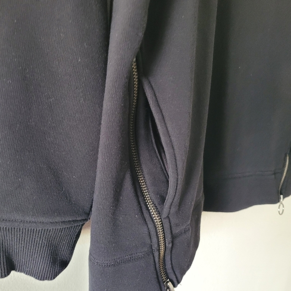 Athleta Cozy Karma Side Zip Funnel Neck Top Black Small Sweater‎ Fleece Pockets - Picture 6 of 10